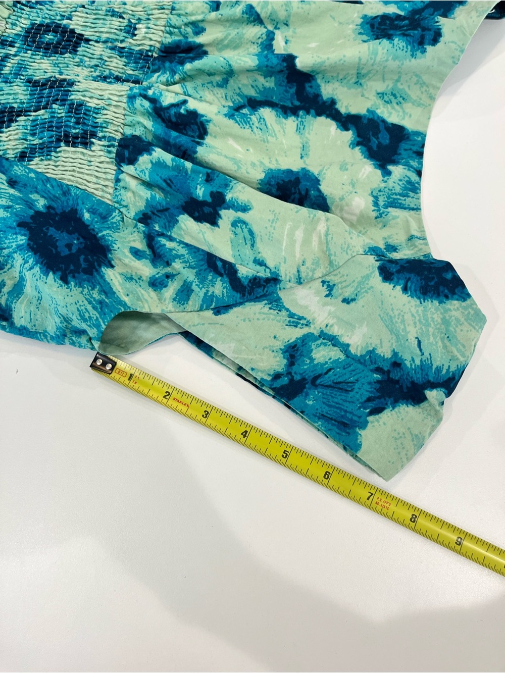 ANTHROPOLOGIE Floreat Floral Sleeveless Dress in Blue with Yellow Embroidery - Picture 10 of 11